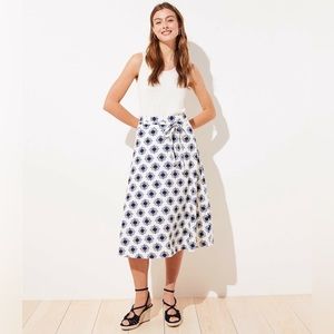 ANN TAYLOR LOFT linen blend midi SKIRT